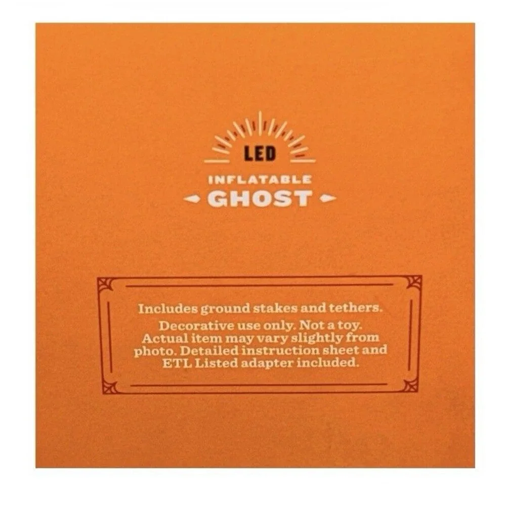 Hyde & EEK LED Ghost Inflatable, Spooky Halloween Decoration White 3.5ft